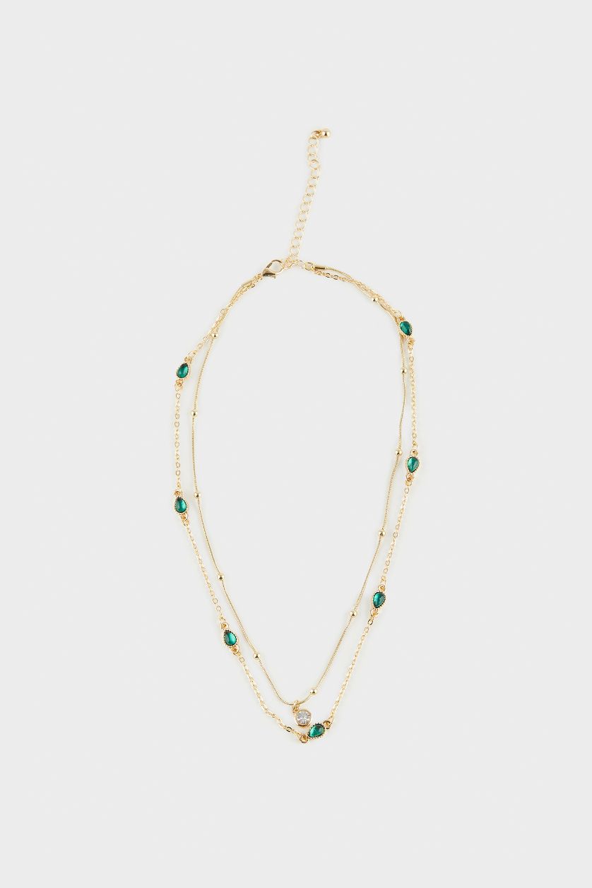 FEMME Altın Lot de 2 Colliers dorés pour femme