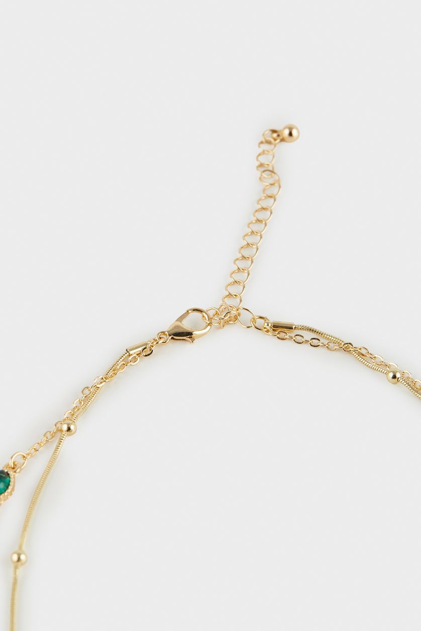 FEMME Altın Lot de 2 Colliers dorés pour femme