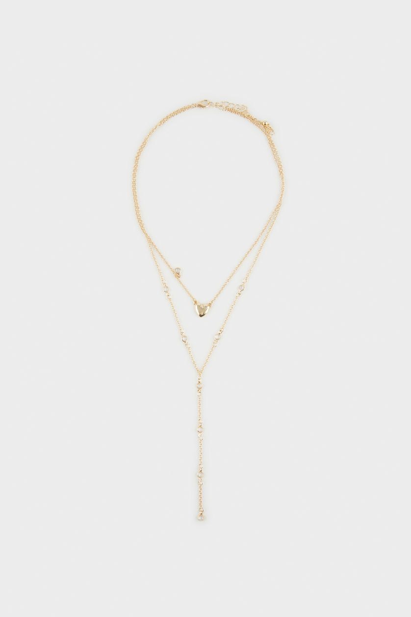 WOMAN Altın Woman Heart Y Necklace