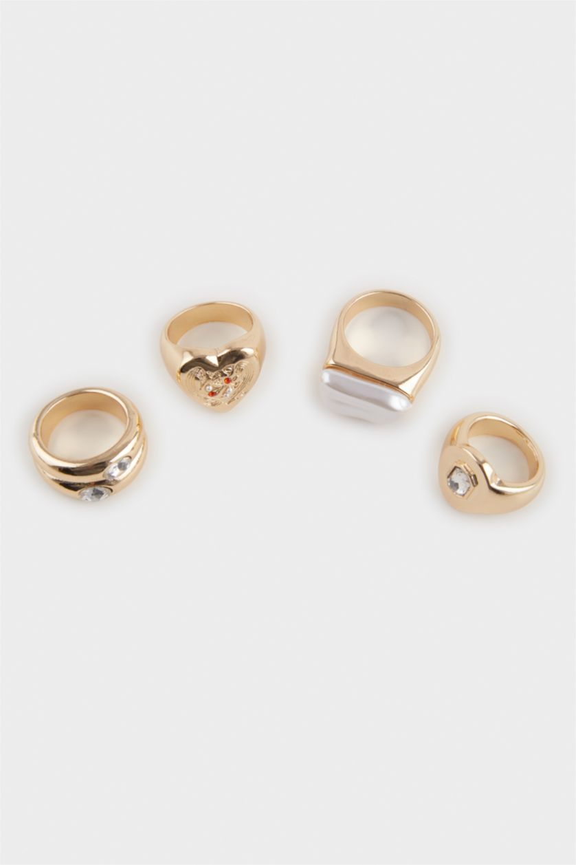 WOMAN GOLD Woman 4 Piece Thick Gold Ring