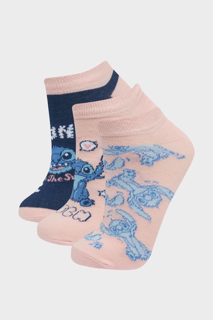GIRLS & TEENS Karma Girl Lilo & Stitch Licensed 3 piece Cotton Short Sockss
