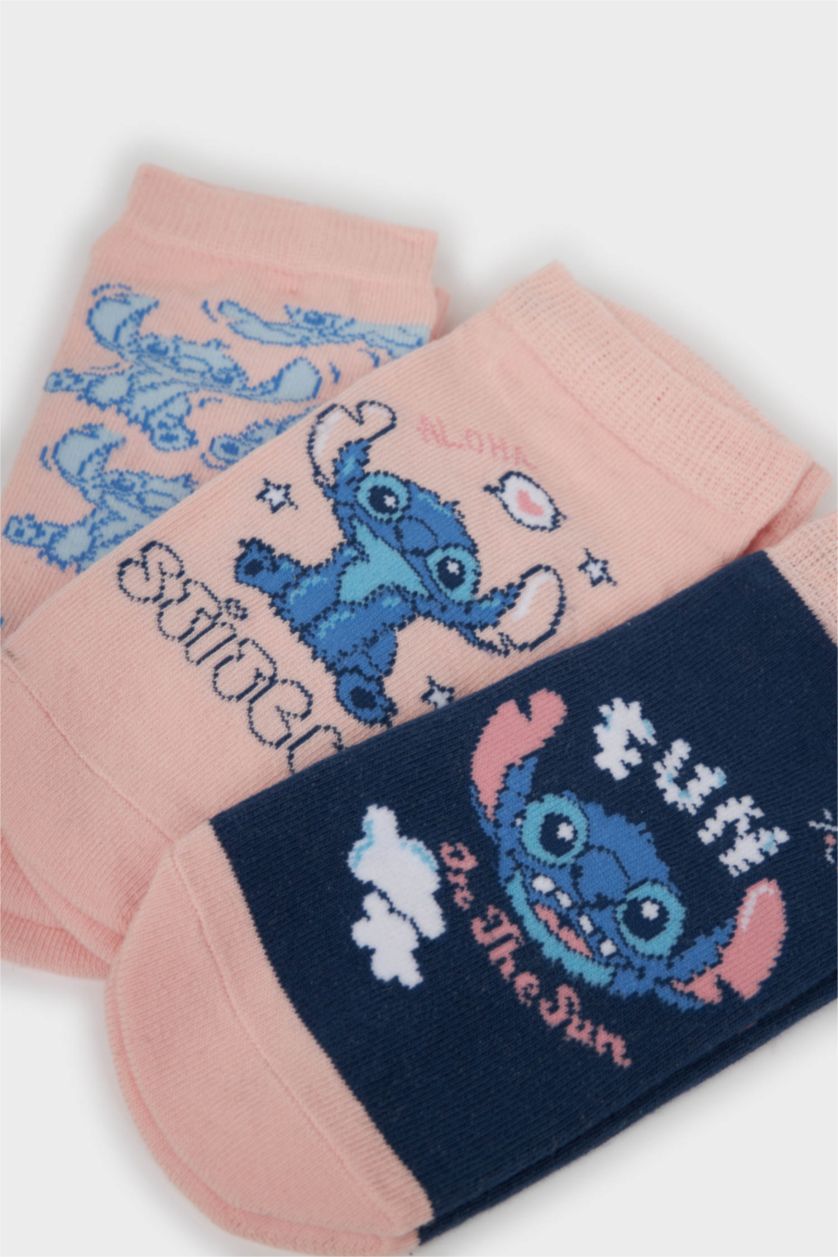 GIRLS & TEENS Karma Girl Lilo & Stitch Licensed 3 piece Cotton Short Sockss