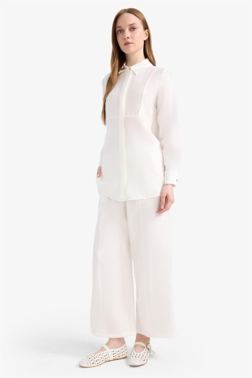 حريمي بيج فاتح بنطلون بيزك سادة برجل عادية