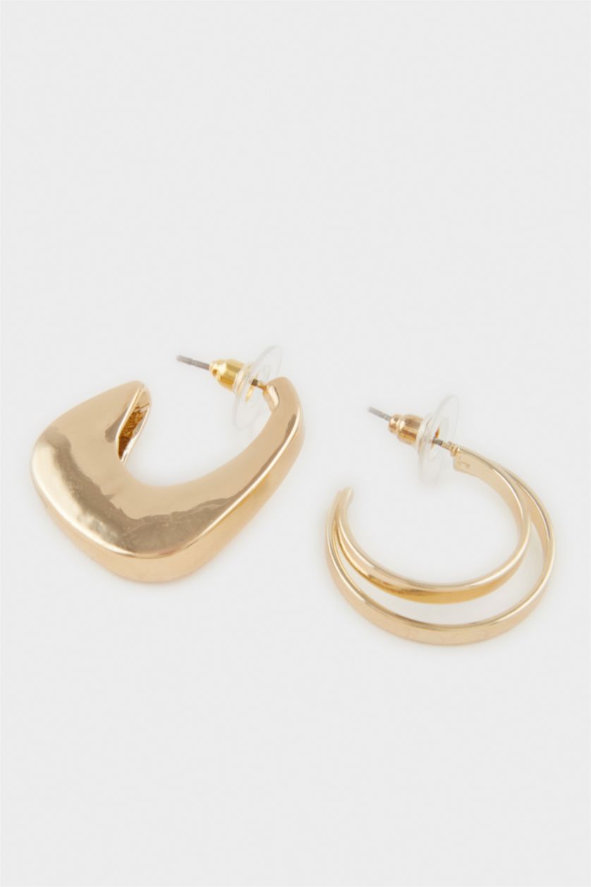 WOMAN Altın Woman 2 Piece Gold Earrings