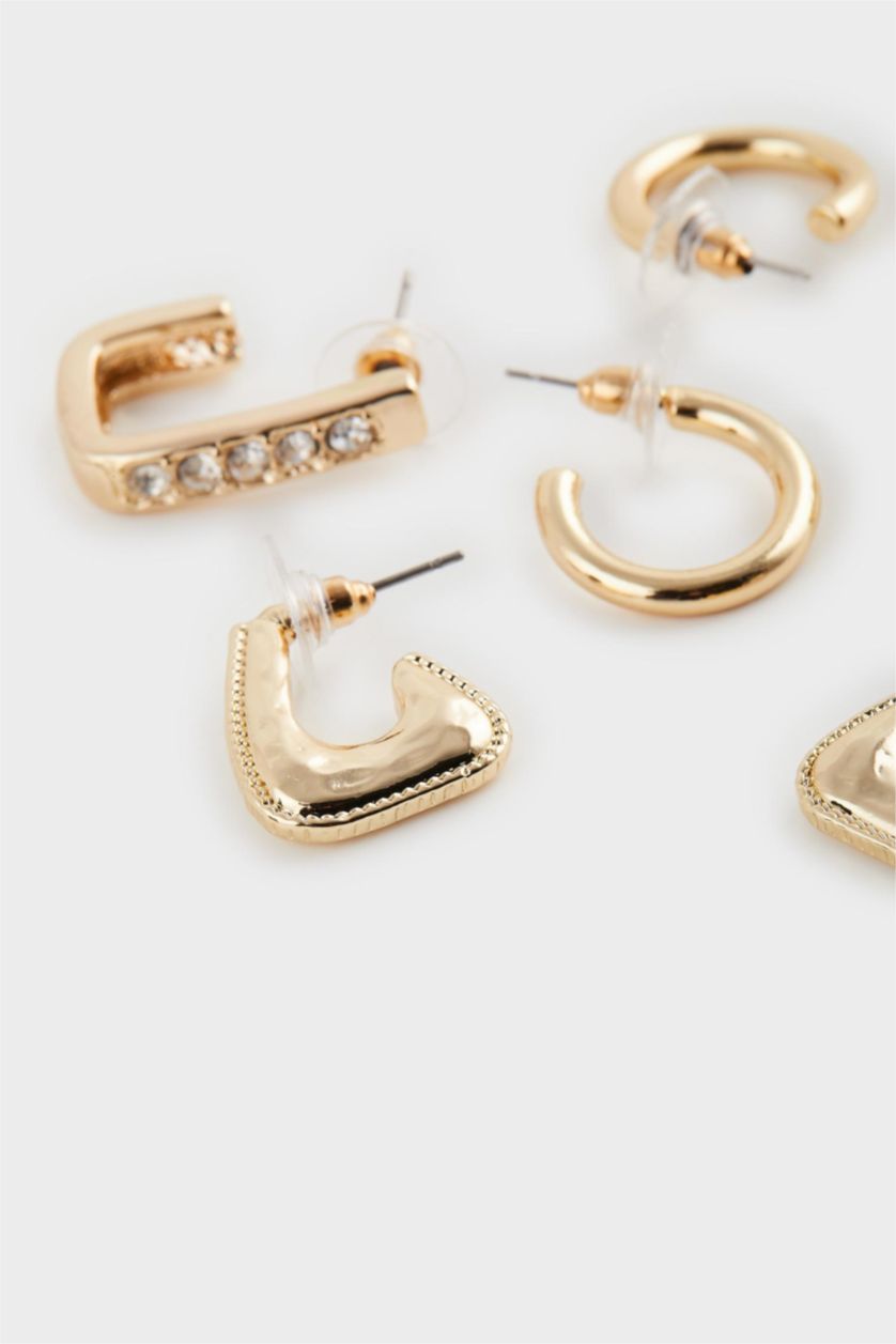 نساء Altın طقم 3 حلق ذهبي نسائي