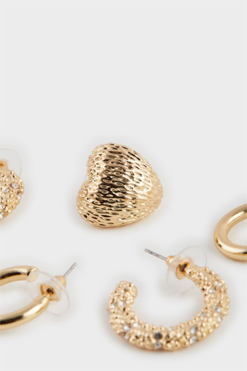 Kadın Altın Kadın 3'lü Gold Küpe