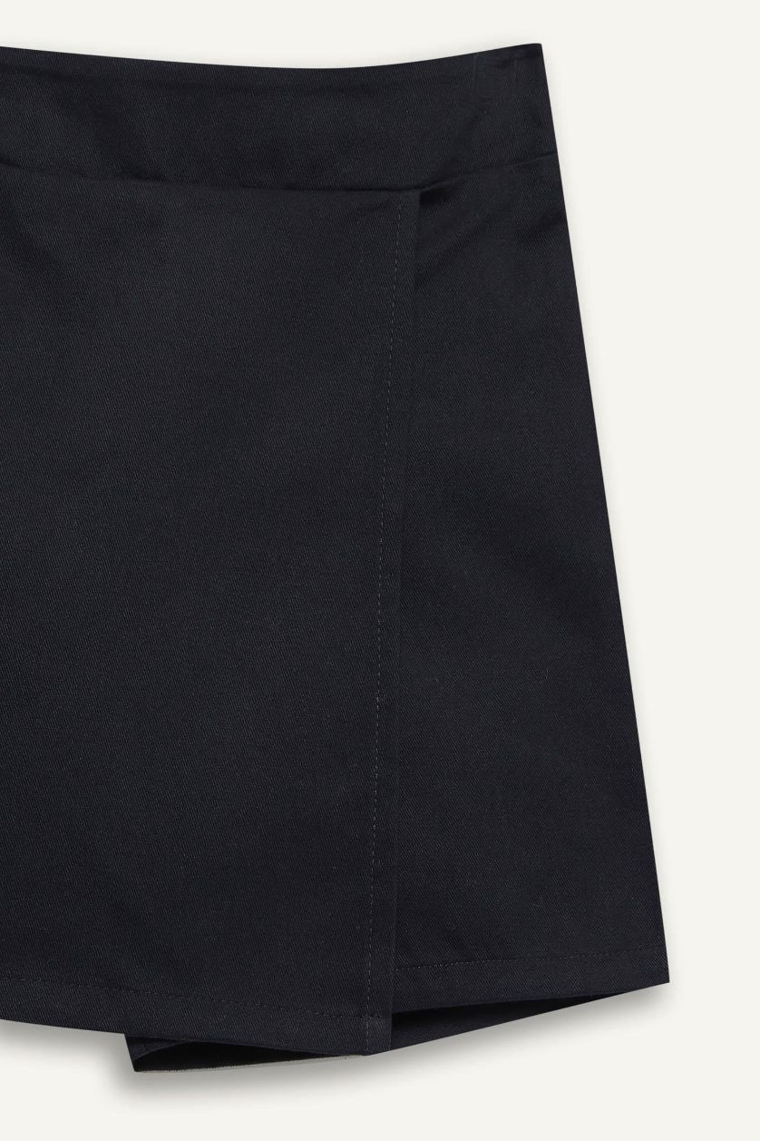 بناتي أسود جيب شورت بناتي جبردين أسود وخصر مطاطي