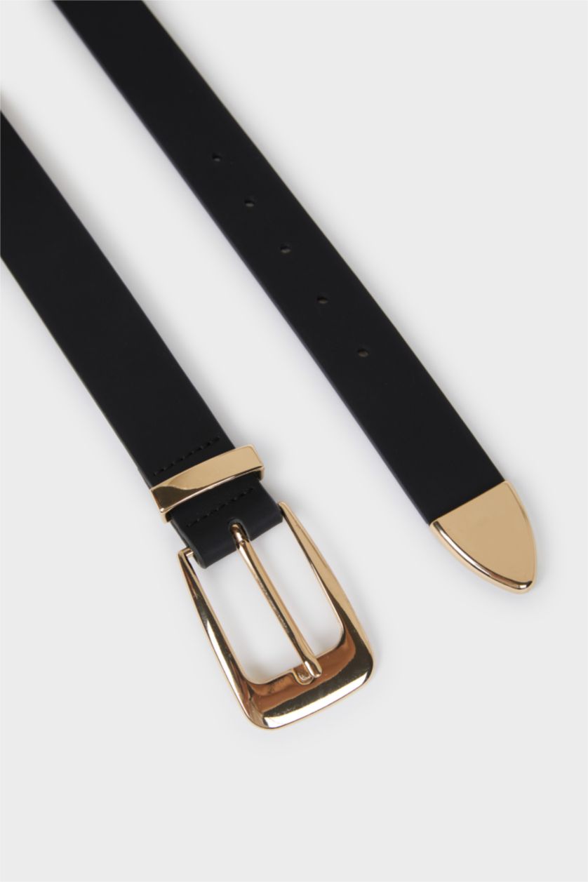 Kadın Siyah Kadın Büyük Toka Suni Deri Jean Kemeri