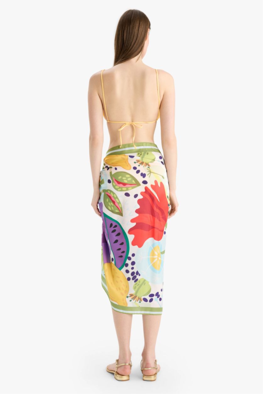 Kadın Karma Desenli Saten Pareo