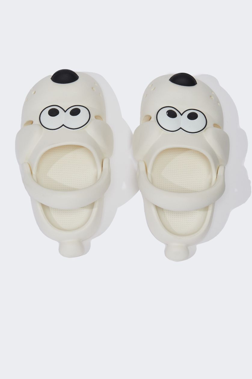 Erkek Çocuk - Genç Erkek Beyaz Yüksek Taban Eva Terlik Erkek Çocuk