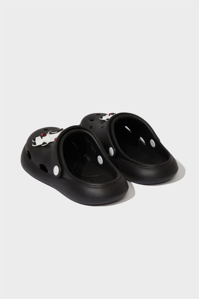 Erkek Çocuk - Genç Erkek Siyah Yüksek Taban Terlik Erkek Çocuk