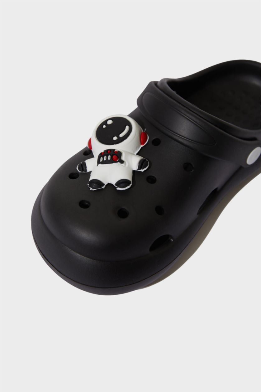 Erkek Çocuk - Genç Erkek Siyah Yüksek Taban Terlik Erkek Çocuk