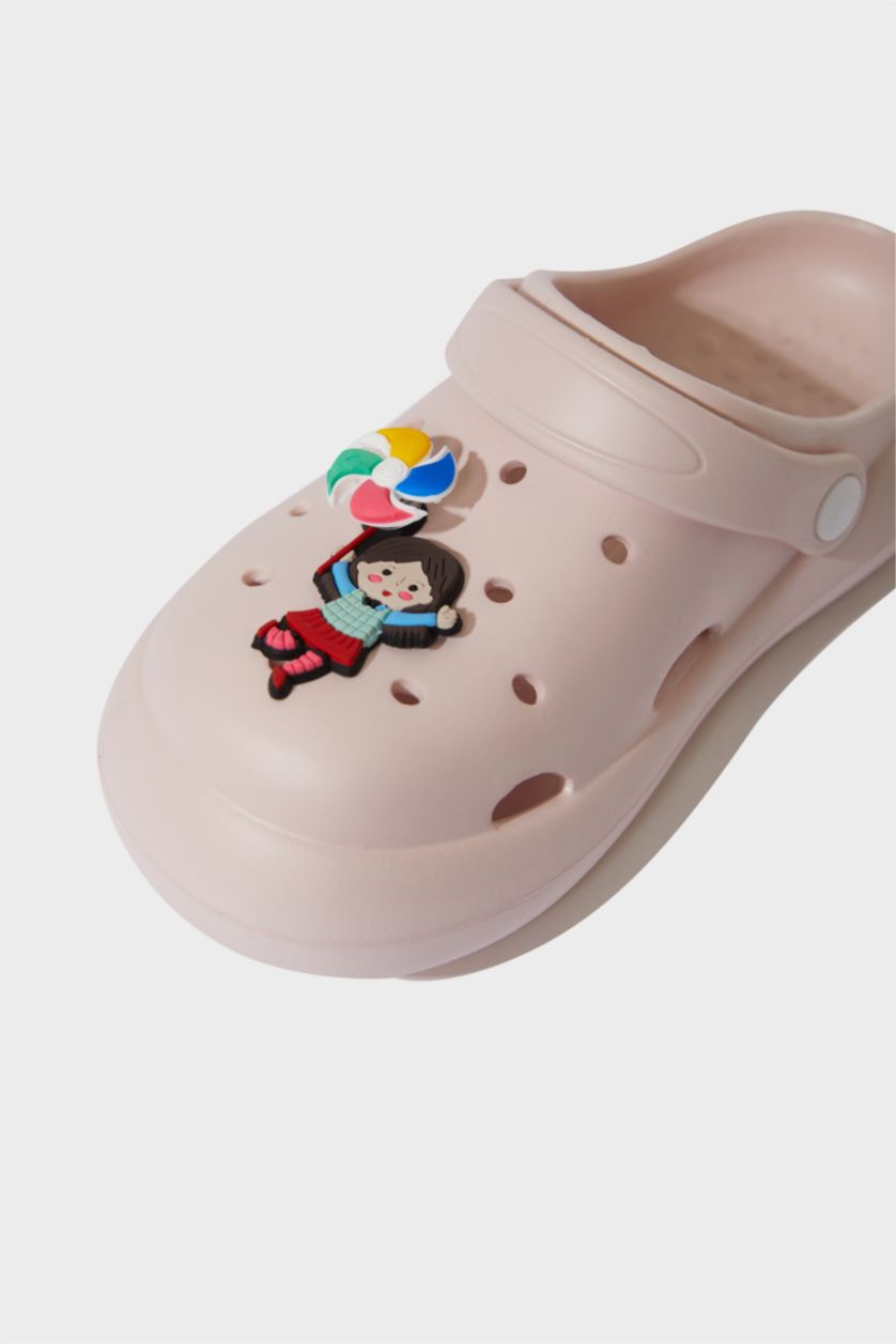 Kız Çocuk - Genç Kız Açık Pembe Yüksek Taban Terlik Kız Çocuk