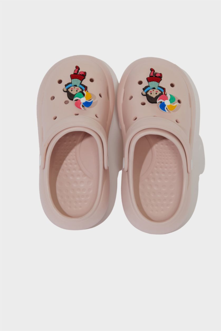 Kız Çocuk - Genç Kız Açık Pembe Yüksek Taban Terlik Kız Çocuk