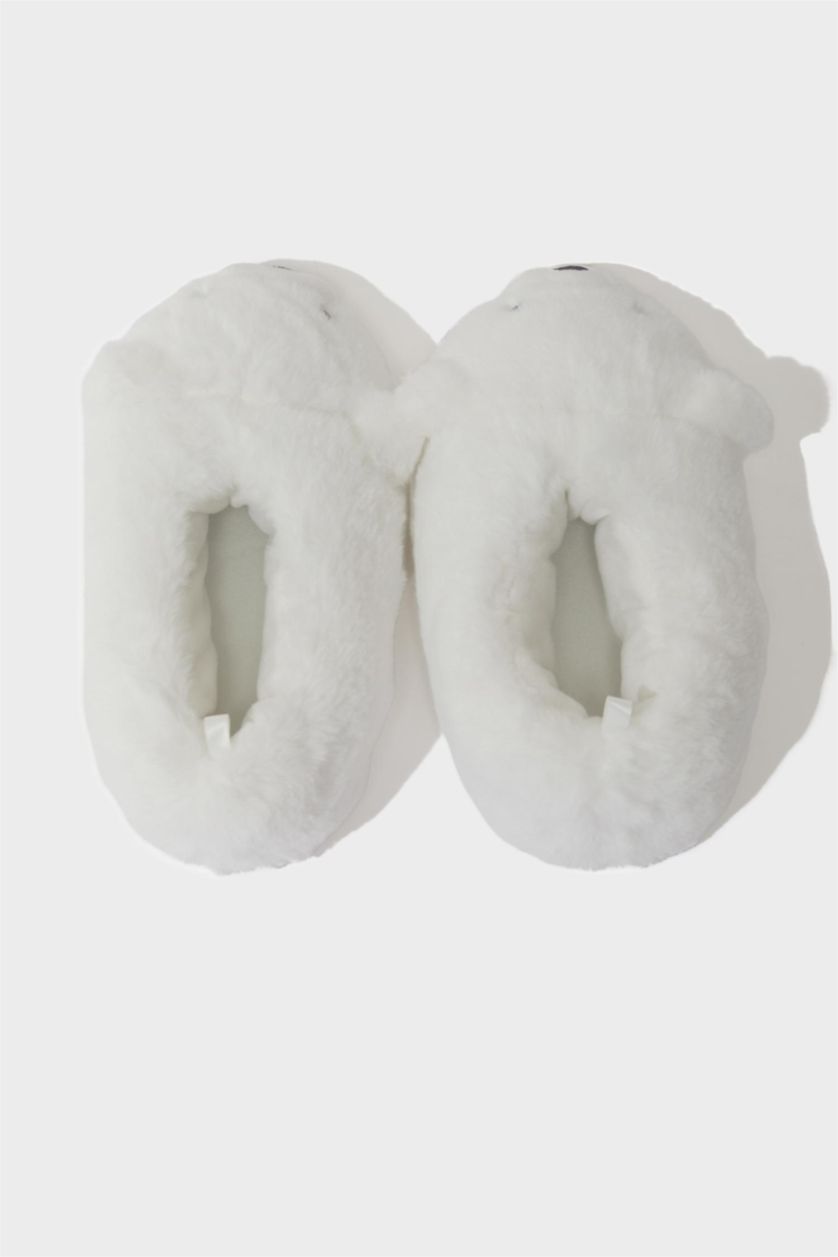 Девочки и подростки Белый Детские тапочки с плоской подошвой с тематикой медведя