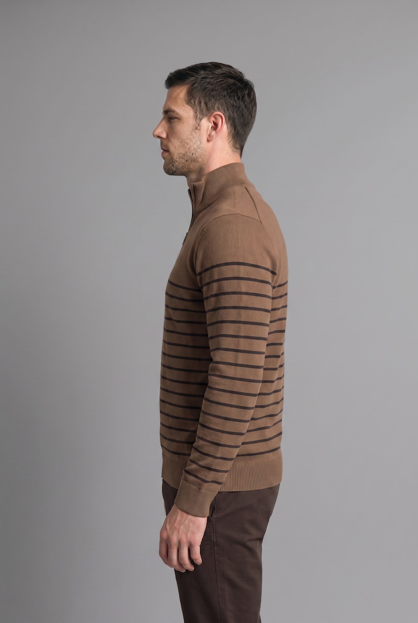 Men Camel Standard Fit Knitwear Pullover