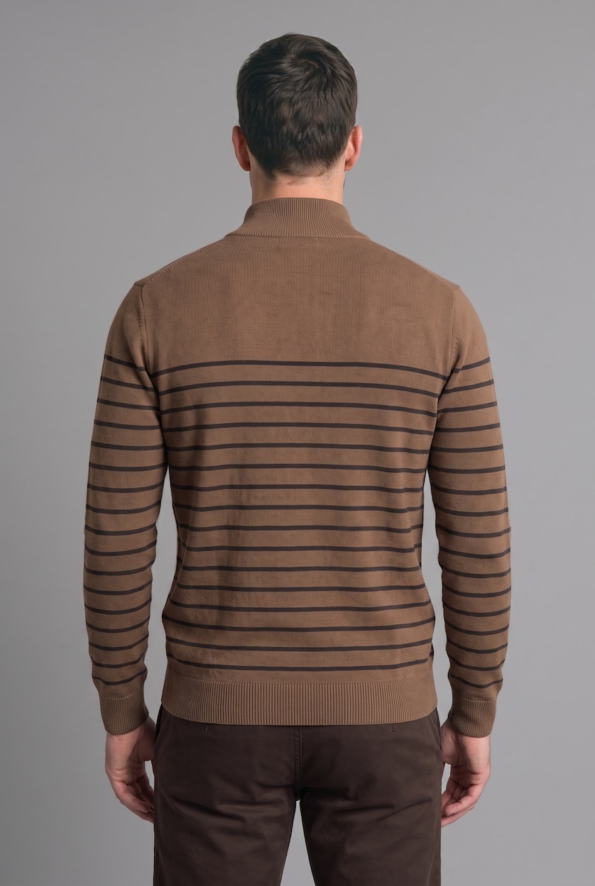 Men Camel Standard Fit Knitwear Pullover