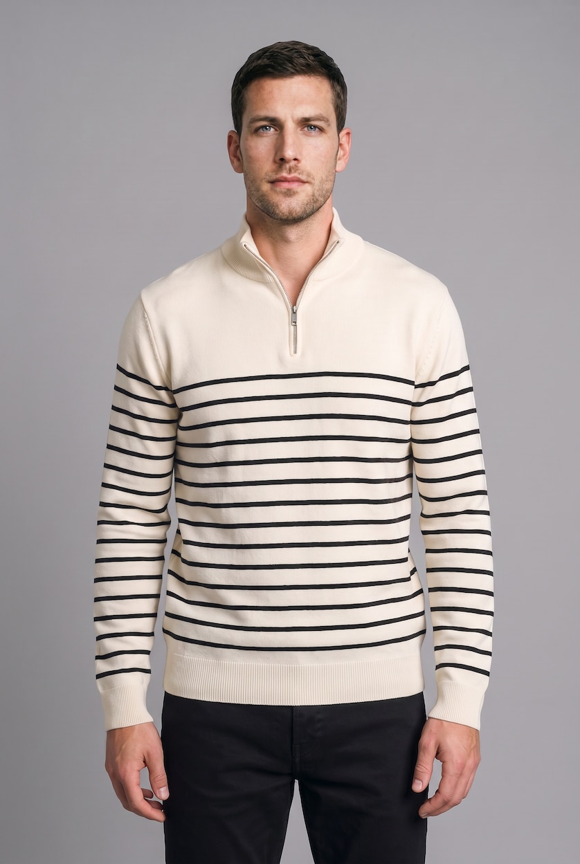 MAN Ecru Standard Fit Knitwear Pullover