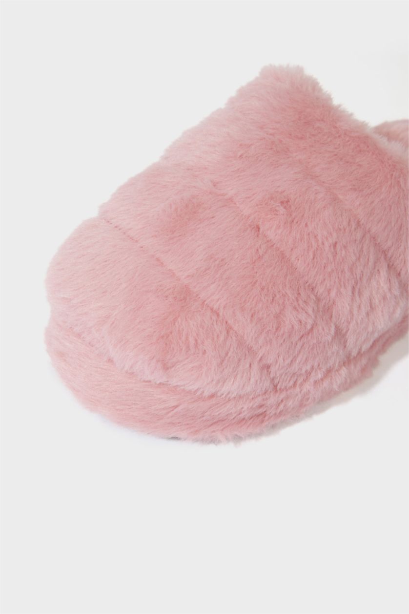 حريمي زهري شبشب منزلي بكعب مسطح