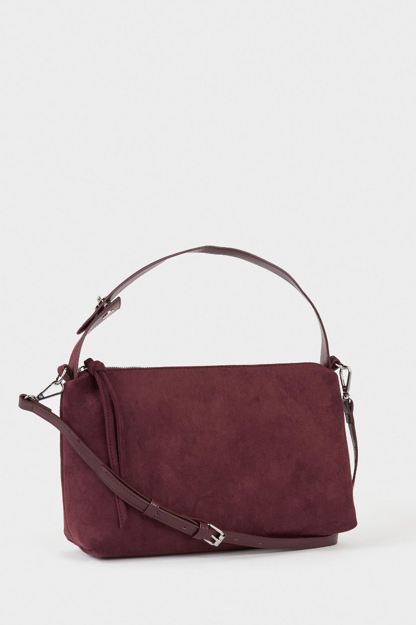 Kadın Koyu Bordo Kadın Süet Çapraz Çanta