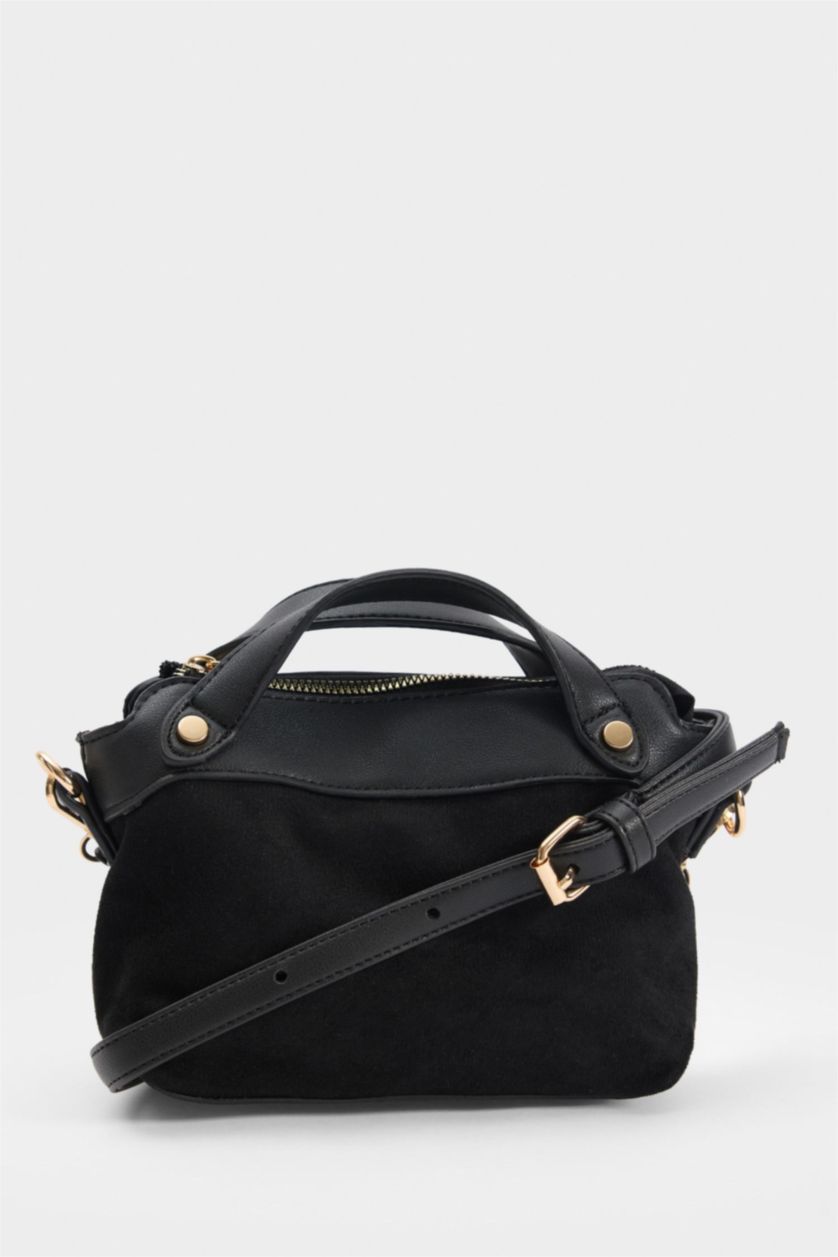 Kadın Siyah Süet Çapraz Çanta