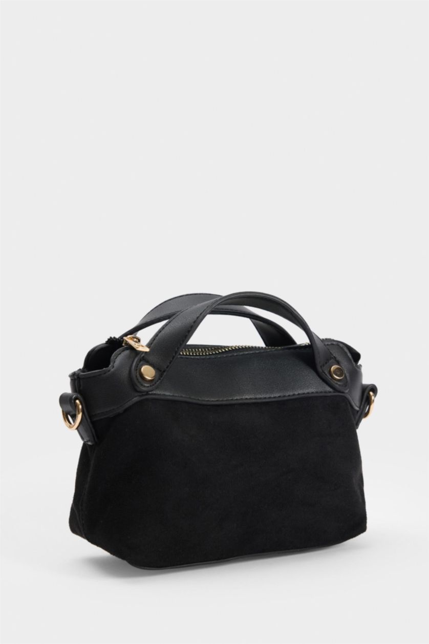 Kadın Siyah Süet Çapraz Çanta