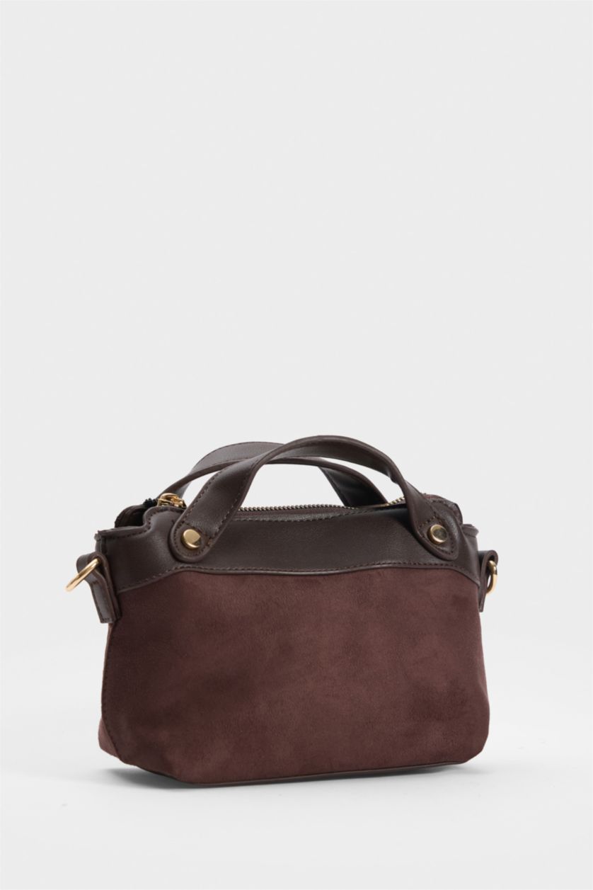 Women Dark Brown Suede Crossbody Bag