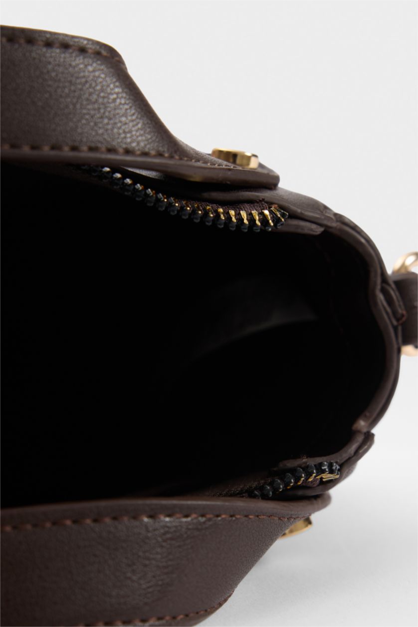 Women Dark Brown Suede Crossbody Bag