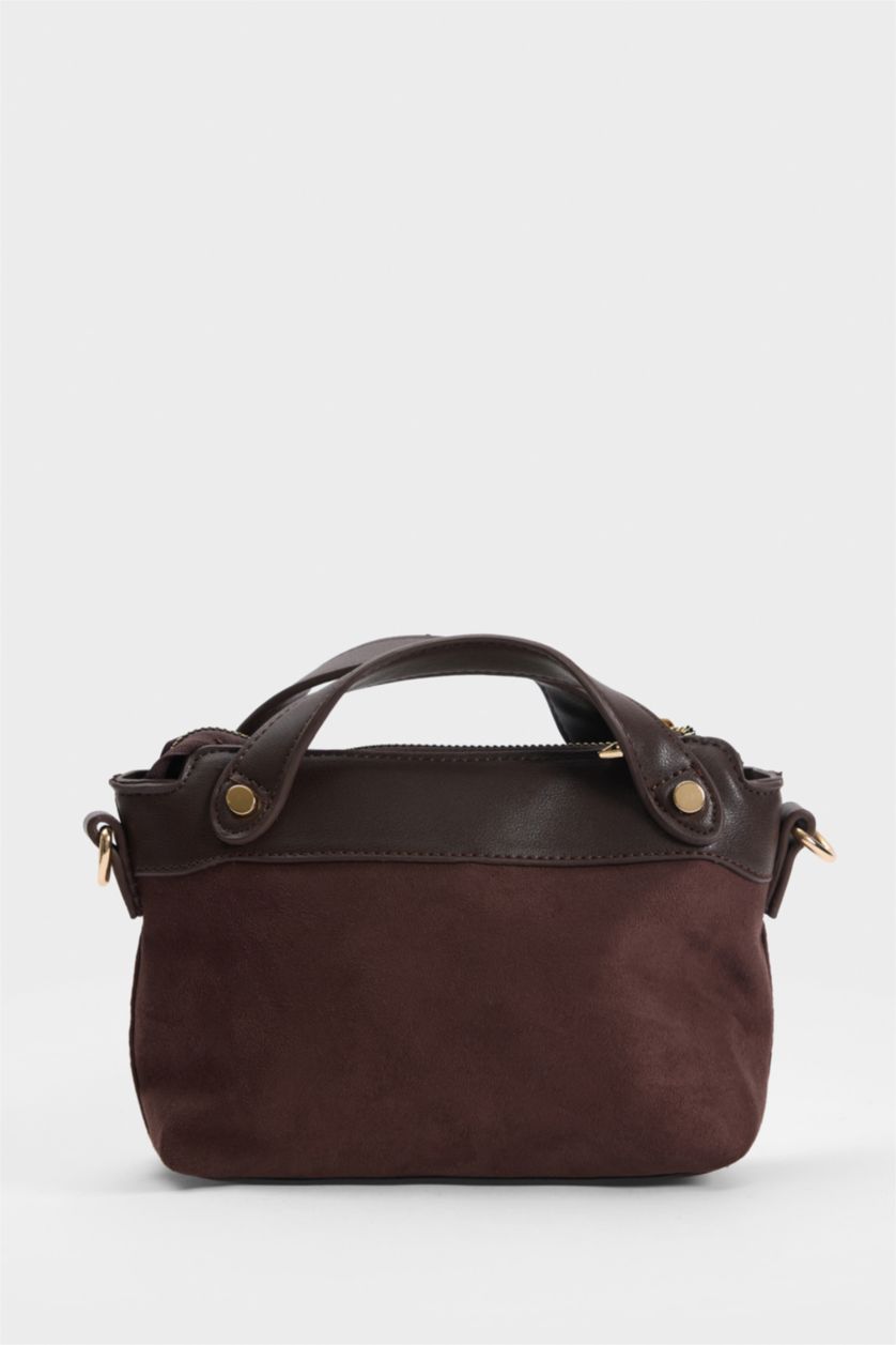 Women Dark Brown Suede Crossbody Bag