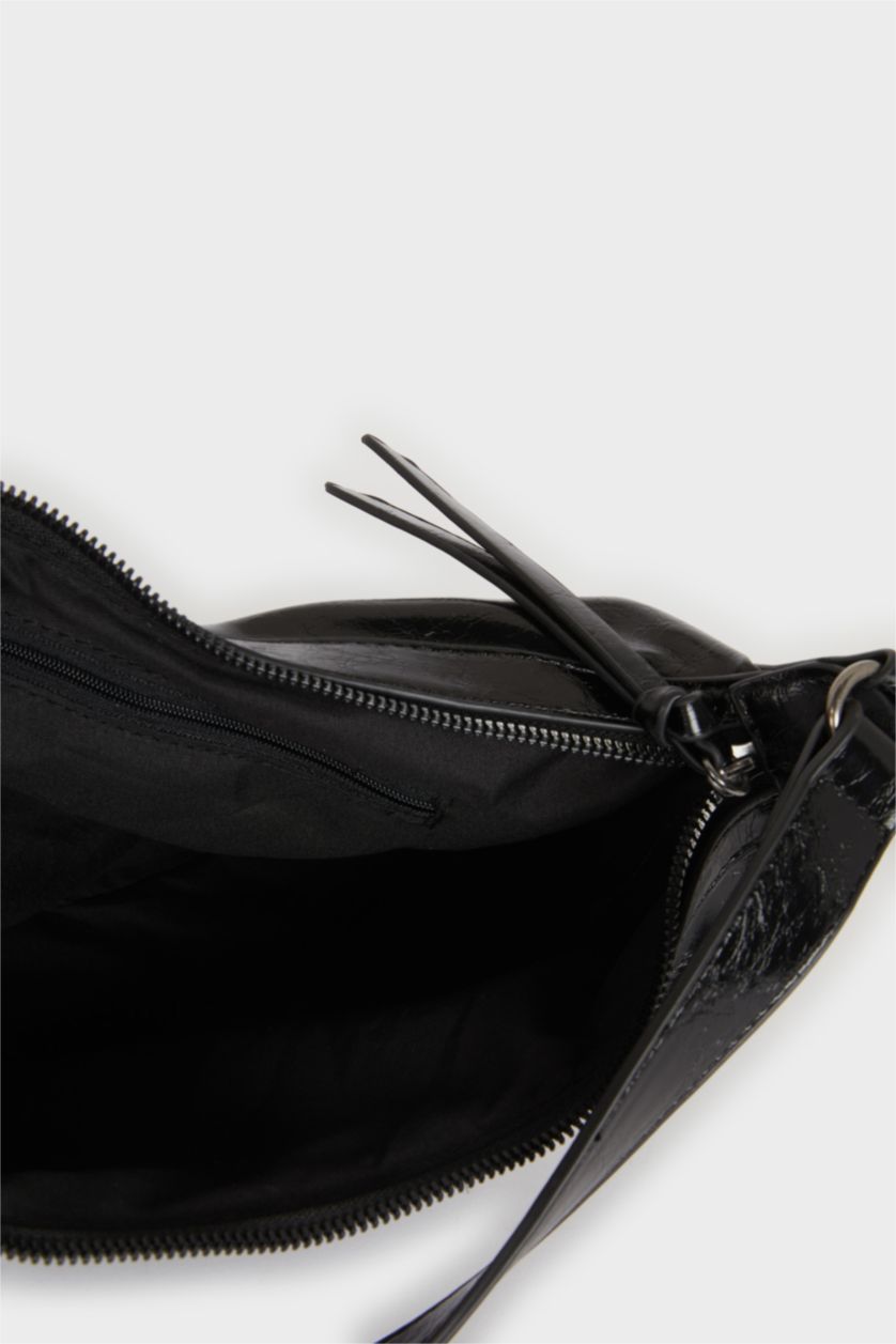 Әйелдерге қара Әйелдерге полиуретан иық сөмкесі