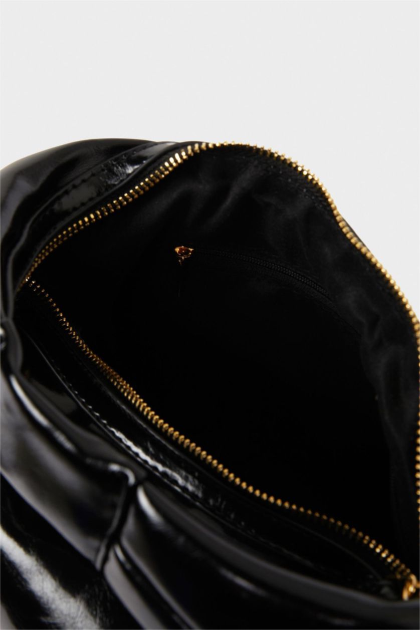 Kadın Siyah Suni Deri Çapraz Çanta