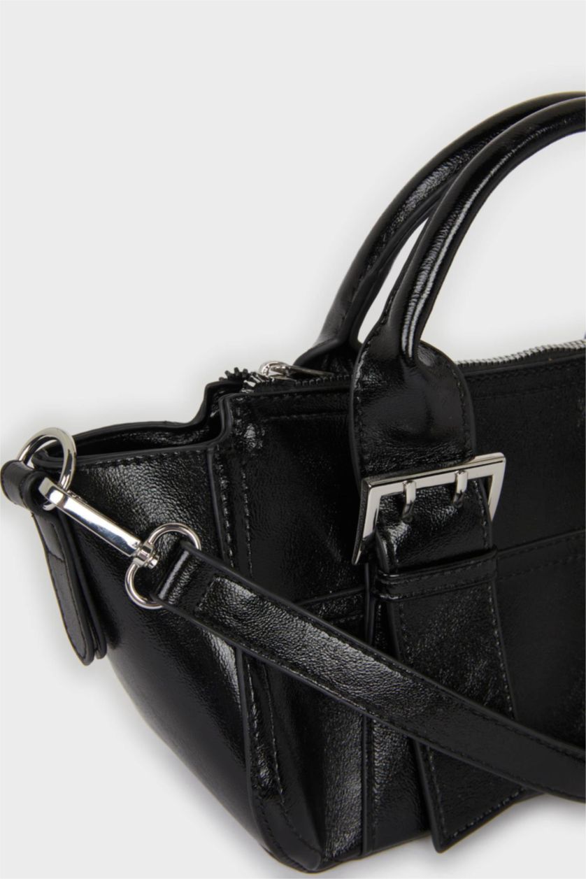 نساء أسود جنطة كروس بدي نسائي جلد صناعي