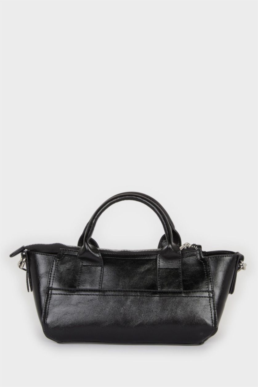 نساء أسود جنطة كروس بدي نسائي جلد صناعي