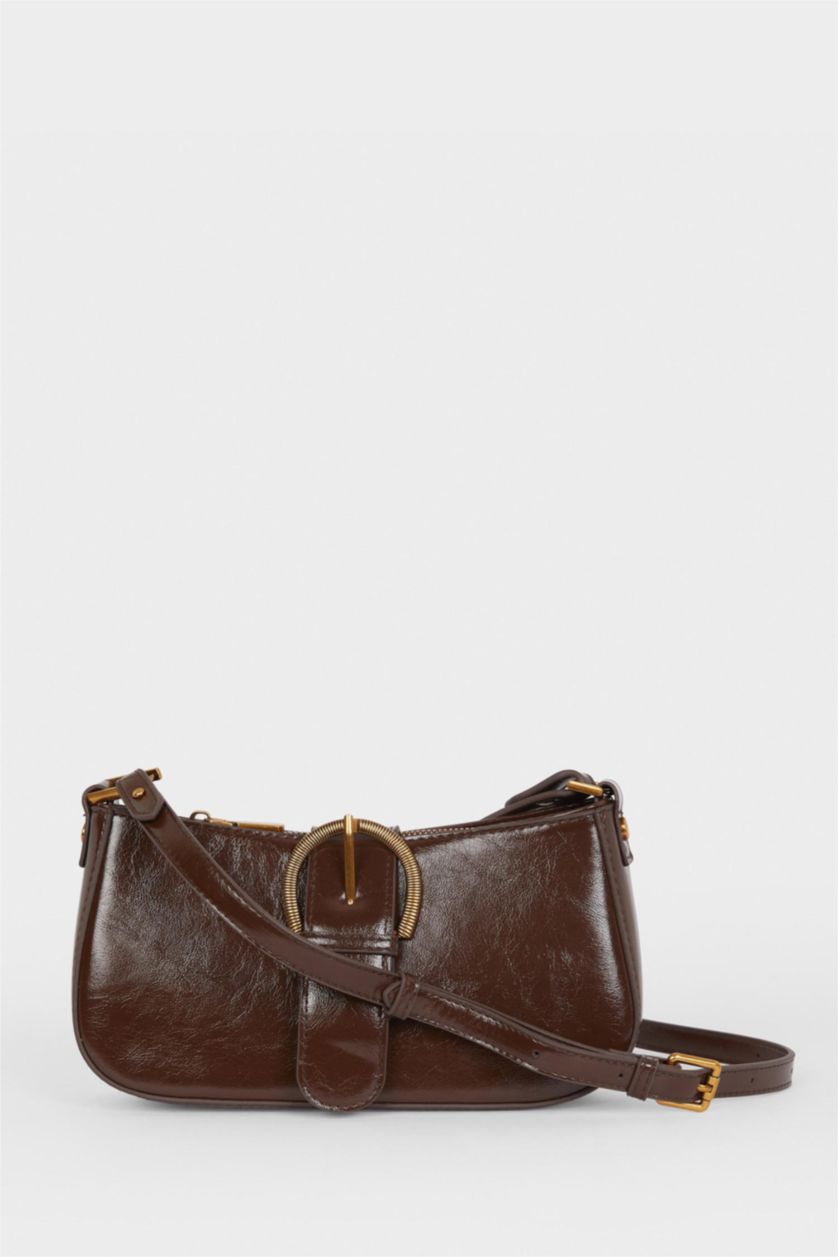 Kadın Koyu Kahve Suni Deri Çapraz Çanta