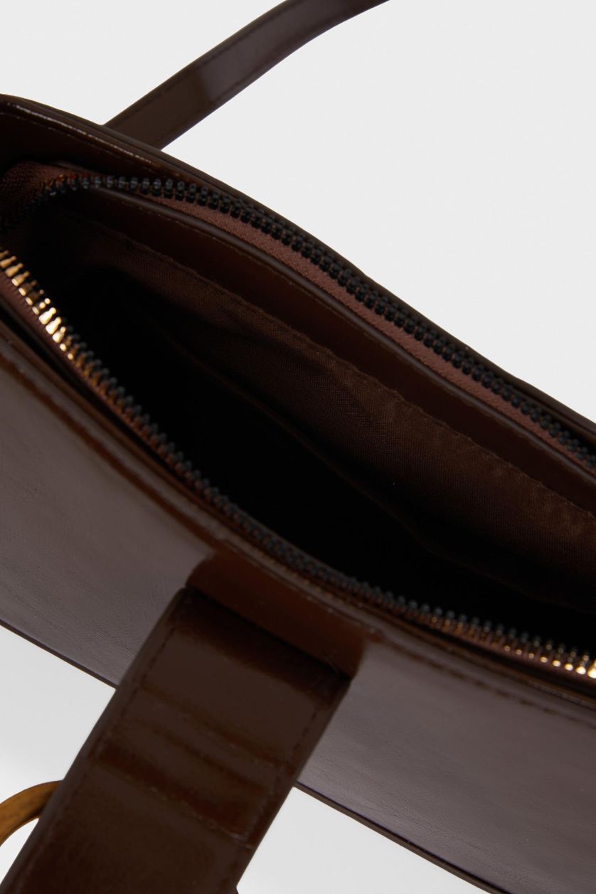 Kadın Koyu Kahve Suni Deri Çapraz Çanta