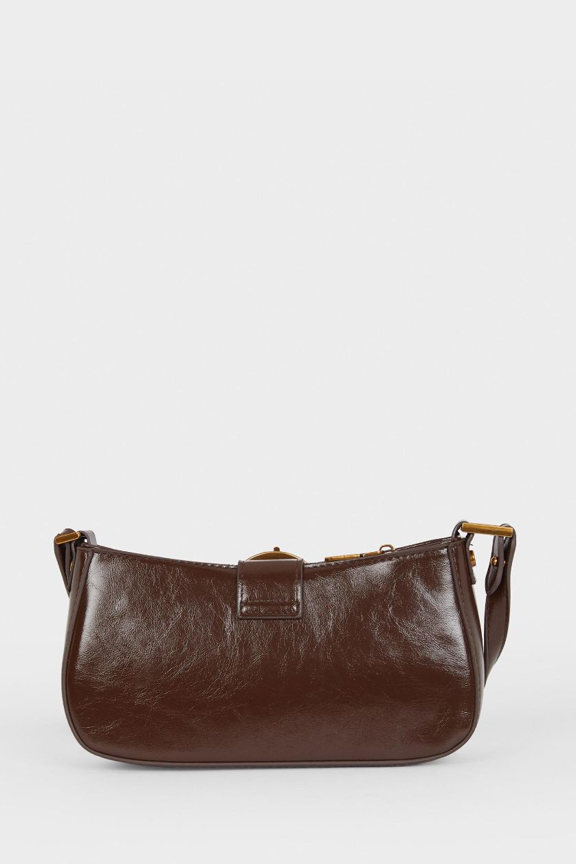 Kadın Koyu Kahve Suni Deri Çapraz Çanta