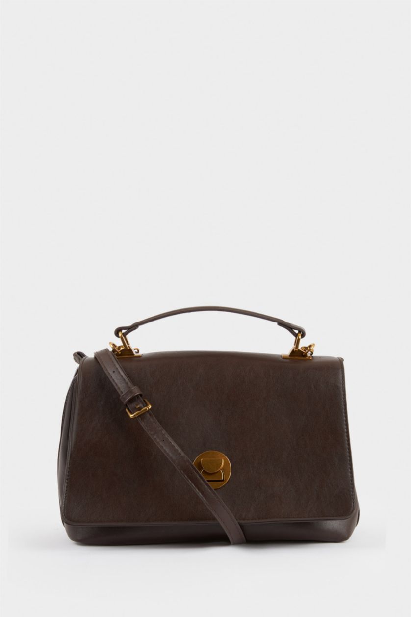 Women Dark Brown Faux Leather Shoulder bag