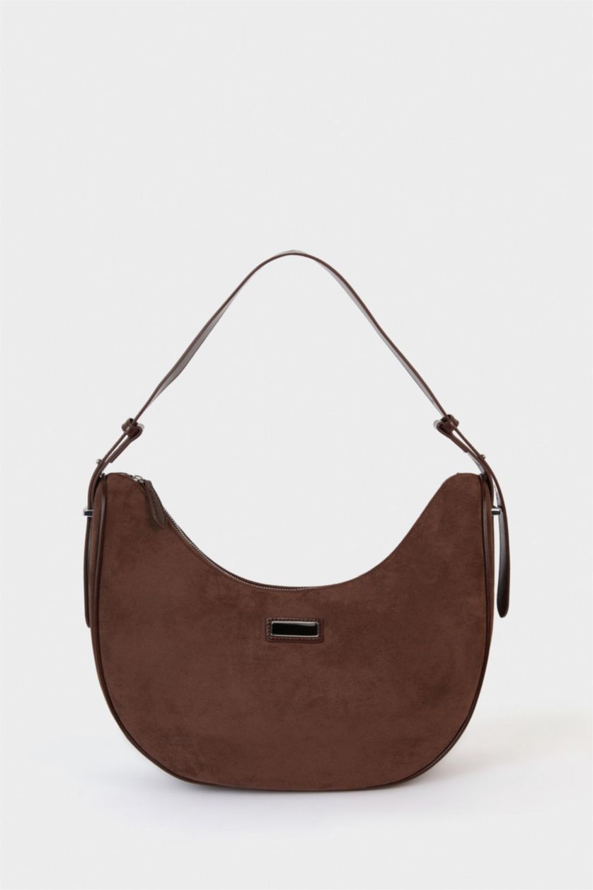 Kadın Koyu Kahve Süet Çapraz Çanta