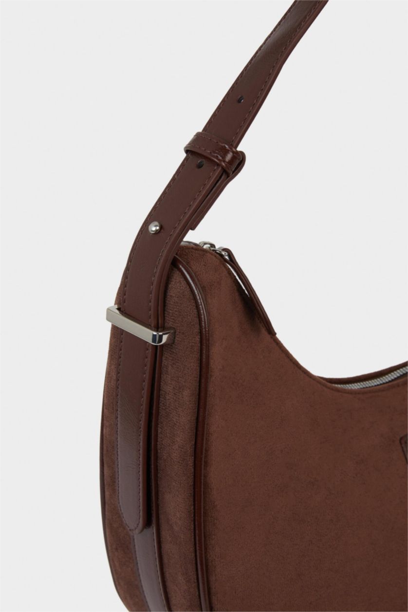 Kadın Koyu Kahve Süet Çapraz Çanta