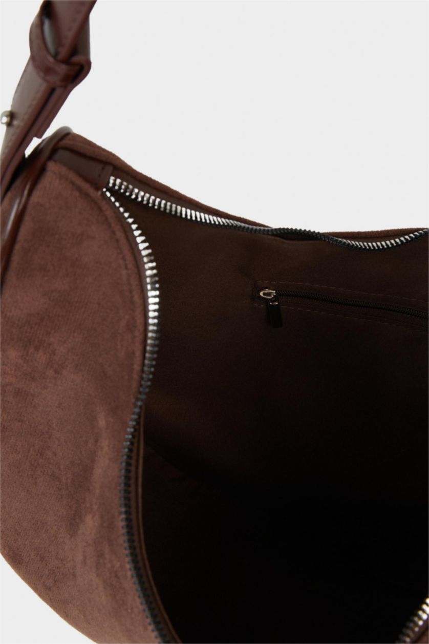 Kadın Koyu Kahve Süet Çapraz Çanta