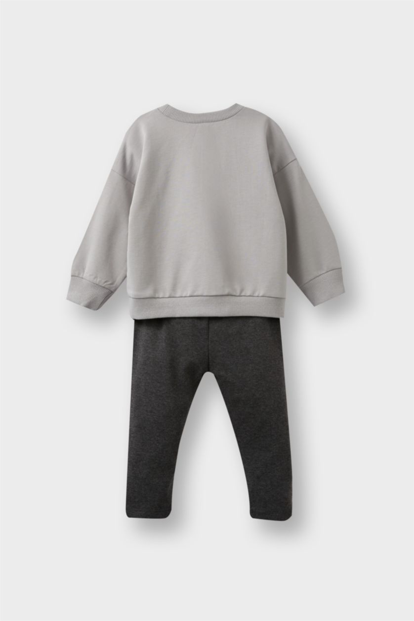 طفل صغير رمادي سيت بيبي ولادي سويت شيرت وبنطرون بجامة - قطعتين