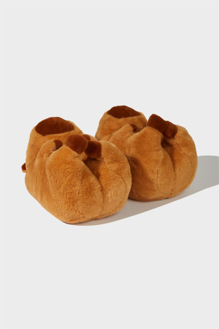 WOMAN Brown Woman Flat Sole Home Slippers