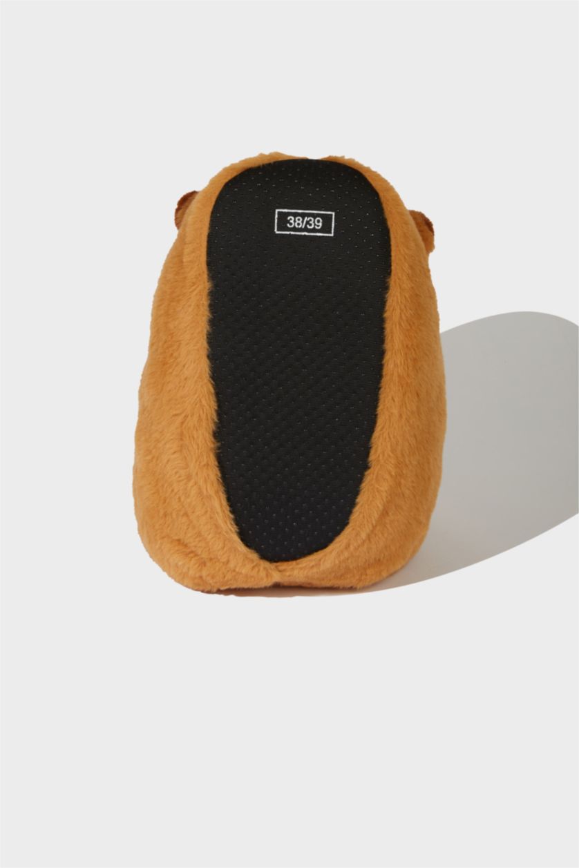 WOMAN Brown Woman Flat Sole Home Slippers