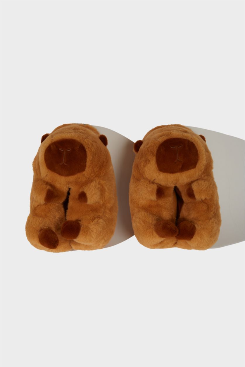 WOMAN Brown Woman Flat Sole Home Slippers