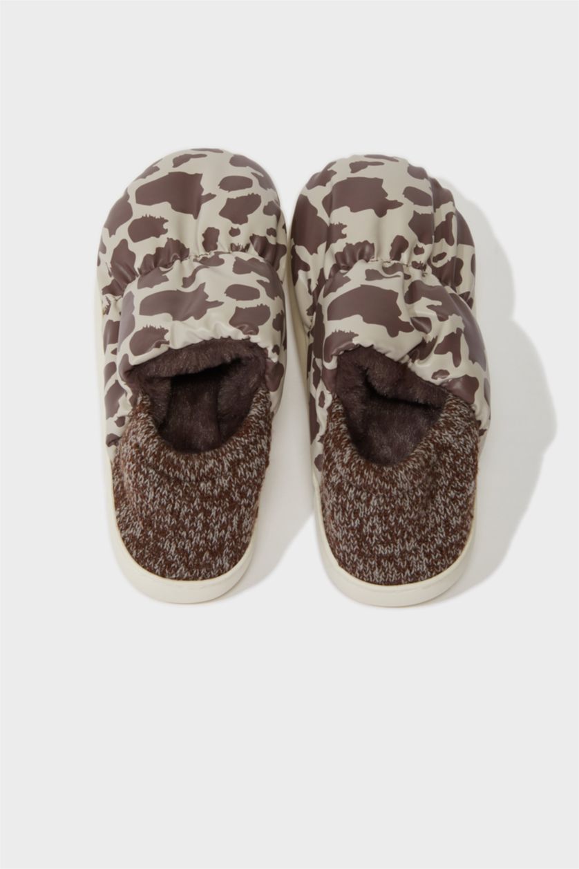 Женщины Коричневый Женские тапочки на плоской подошве