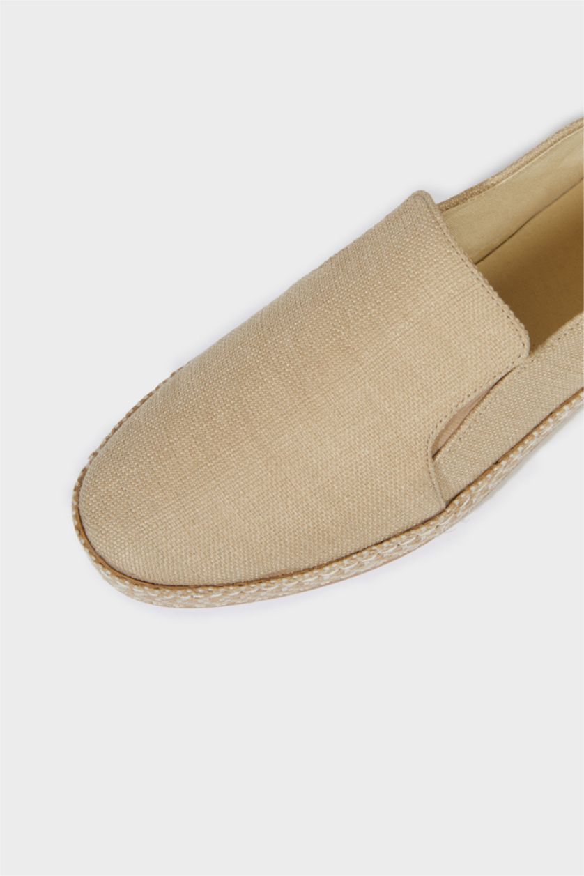 Erkek Bej Erkek Düz Taban Espadril