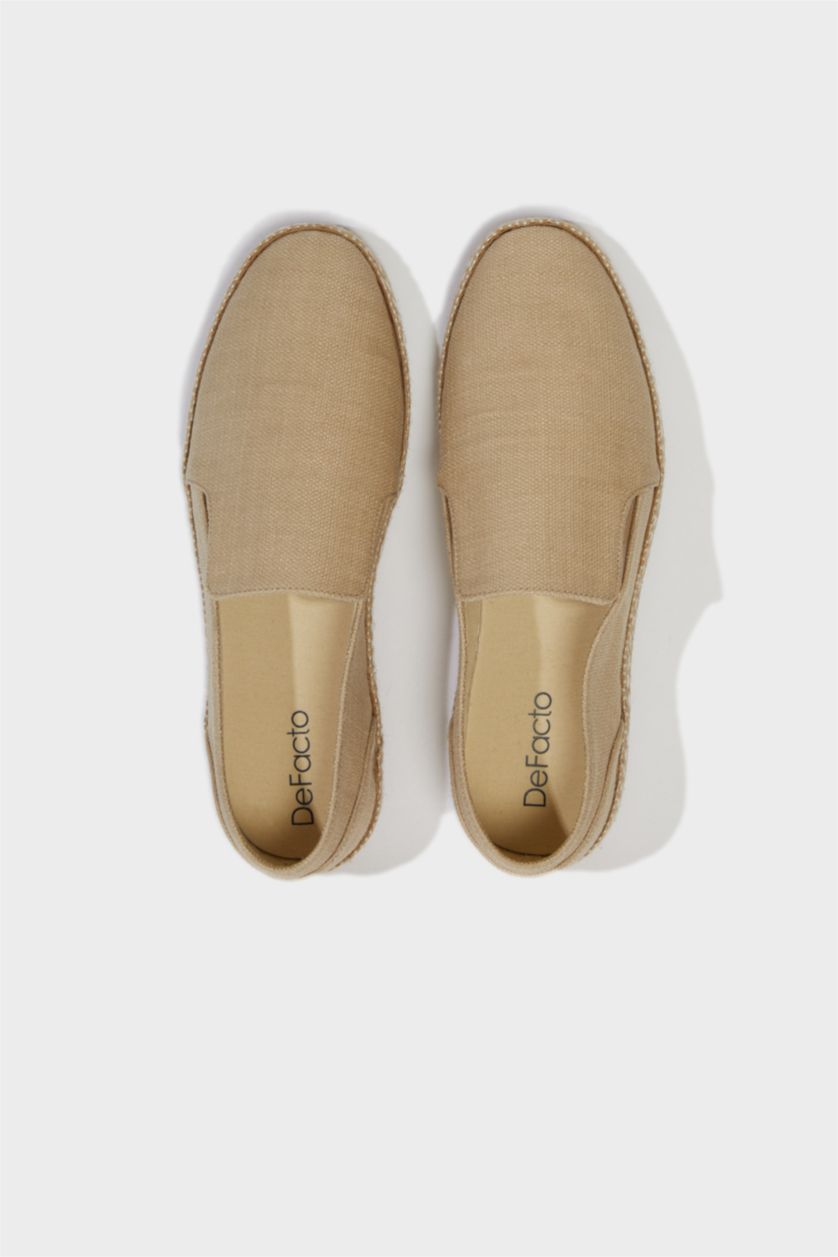 Erkek Bej Erkek Düz Taban Espadril