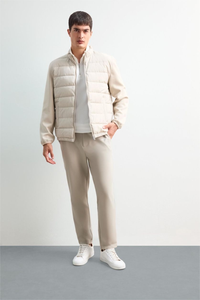 Мужчины Слоновая кость Зауженные брюки стандартного кроя