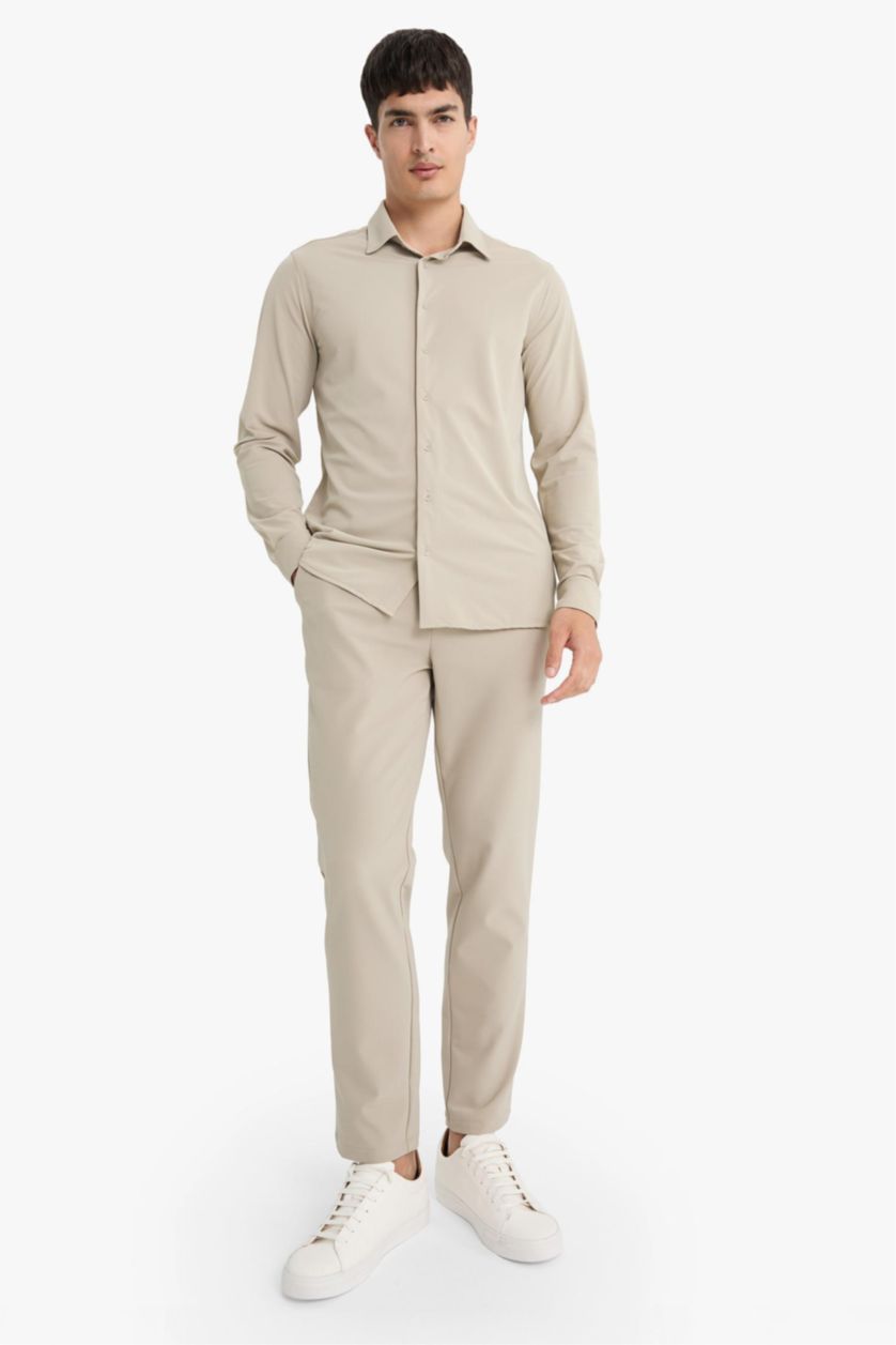 Мужчины Слоновая кость Зауженные брюки стандартного кроя