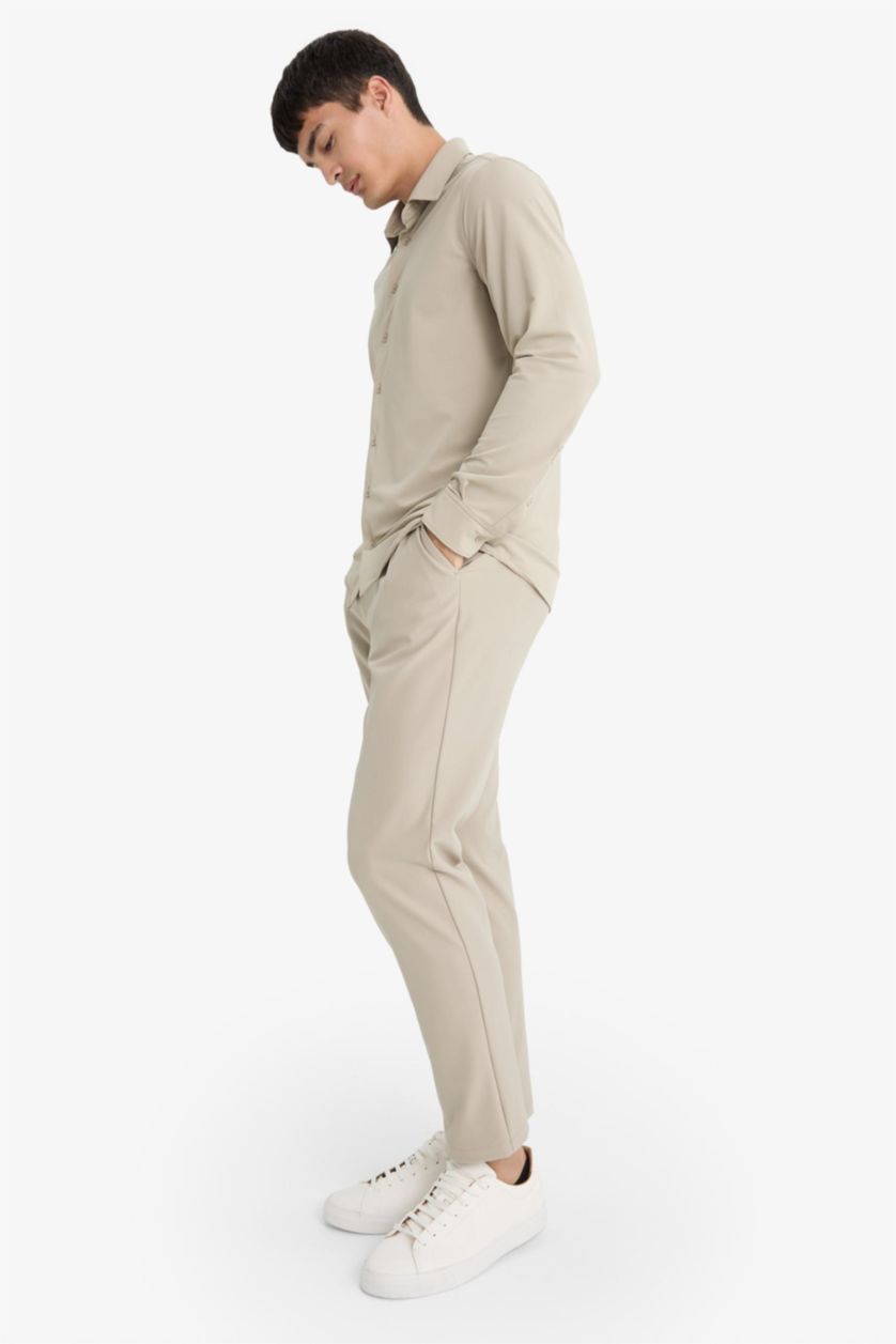 Мужчины Слоновая кость Зауженные брюки стандартного кроя